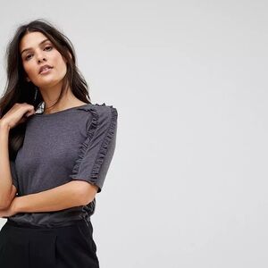 Vila ruffle trim t shirt